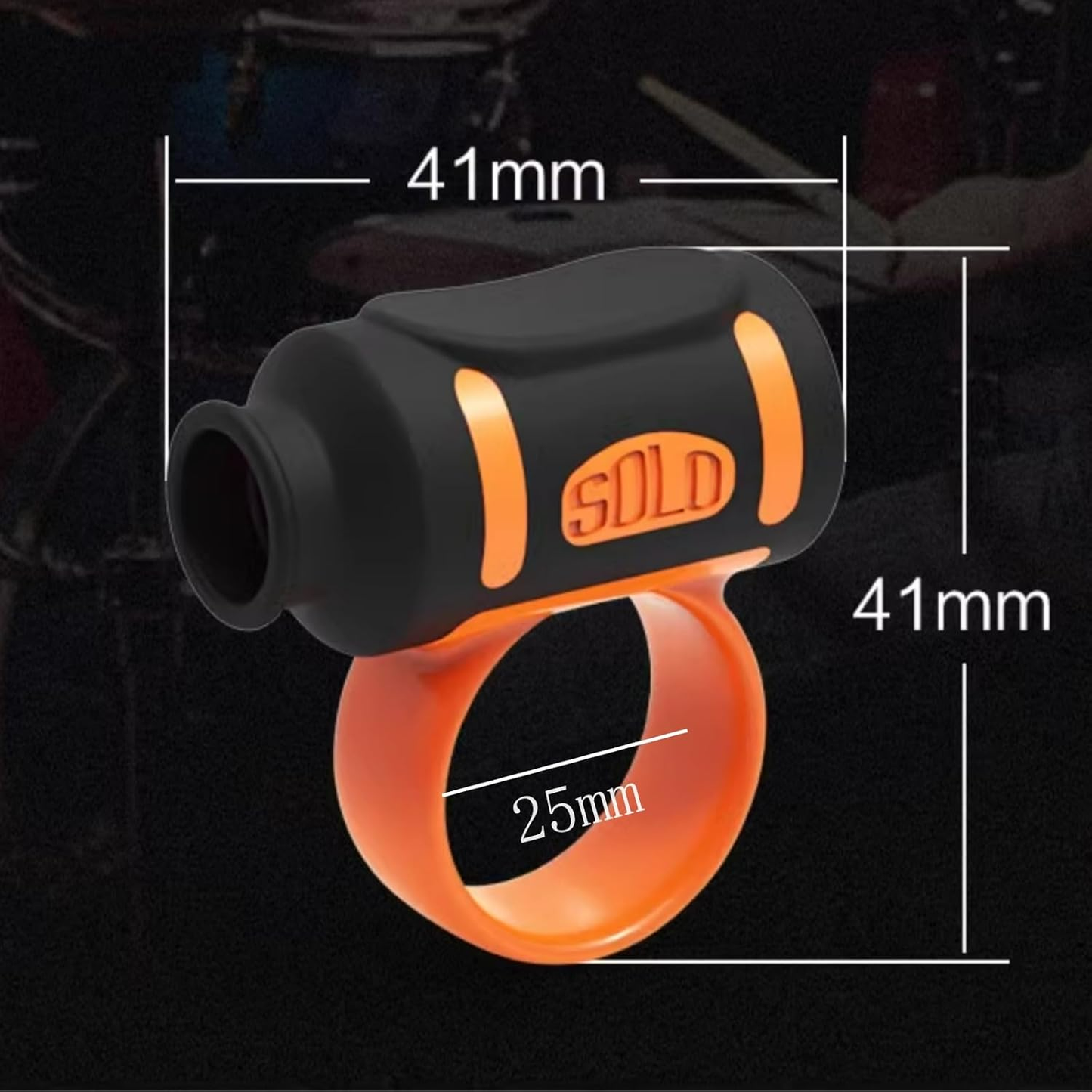 AUPHY 7A Drum Stick Control Clip Finger Drumsticks Aid Drum Stick Finger Controller Silicone Drum Sticks Twirling Controller Auxiliary Drumsticks Finger Ring Anti-Slip 2pcs(Black and Orange)