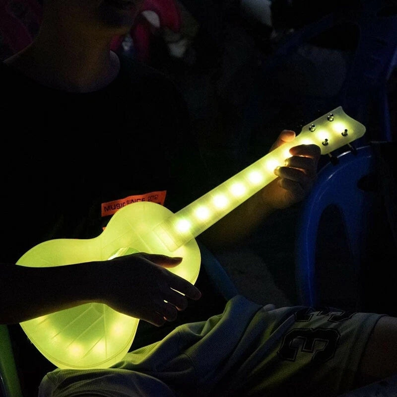 AUPHY 23" Rechargeable Cool LED Glowing Carbon Fiber Ukulele 5 Light Modes + Gig Bag