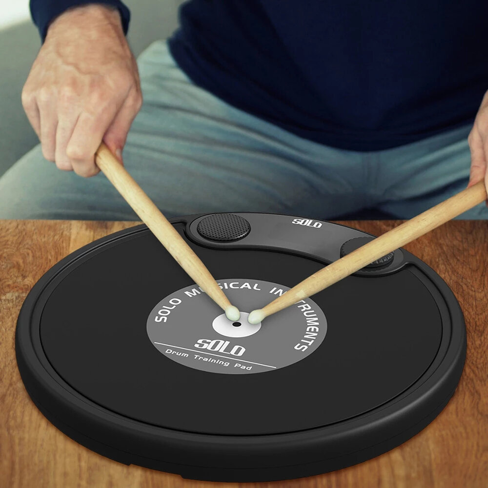 Solo 10-inch Electronic Dumb Drum Pad for Beginners Metronome Practice Training Set Percussion Instruments Parts