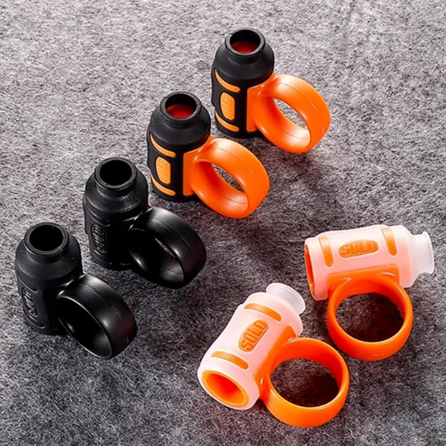 AUPHY 7A Drum Stick Control Clip Finger Drumsticks Aid Drum Stick Finger Controller Silicone Drum Sticks Twirling Controller Auxiliary Drumsticks Finger Ring Anti-Slip 2pcs(Black and Orange)