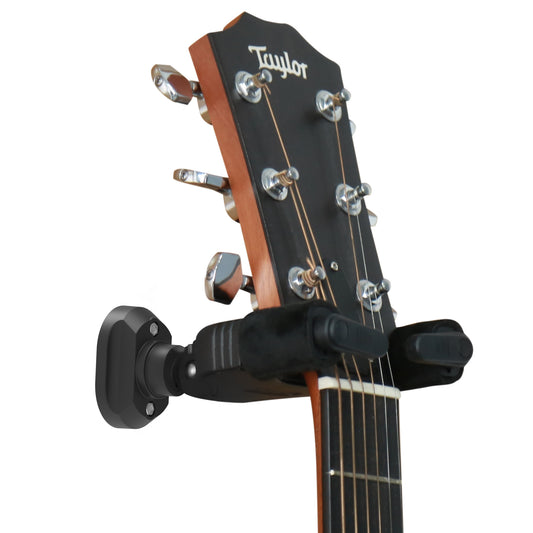 Guitar Wall Mount Auto Lock,Guitar Wall Holder with Nitro-Safe Velvet,Universal Compatibility for All Headstocks and Neck Widths Supports Acoustic, Electric, and Bass Guitars